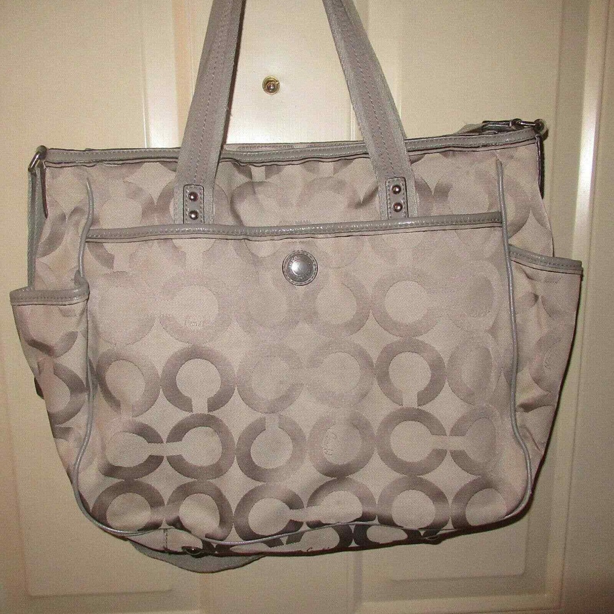 Coach Beige Op Art Signature Diaper Baby Tote Bag 16981 | eBay
