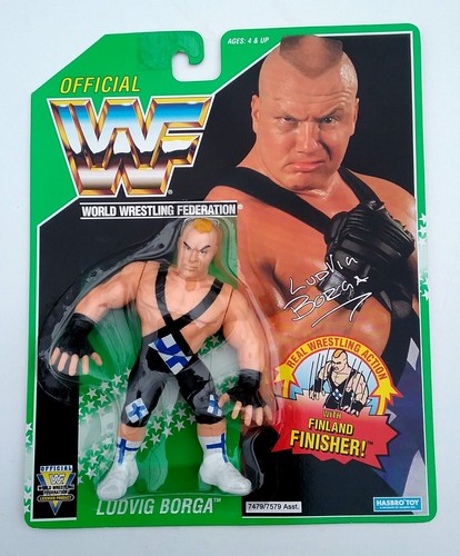 WWF Hasbro LUDVIG BORGA Green Card 1994 MOC RARE N...