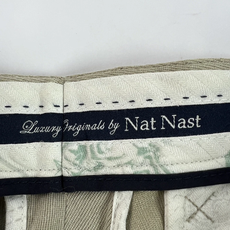 Nat Nast Luxury Originals Cargo Shorts Men 34X10 Beige Silk Cotton Golf Hiking - Image 4 of 4