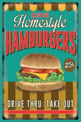 Blechschild 18x12 Hamburgers enjoy our Homestyle Wand Deko Bar Kneipe Sammler Ge