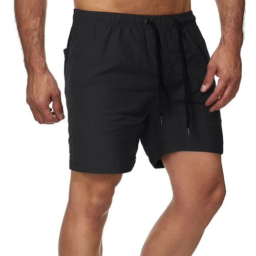 Herren Freizeit Lose Shorts Taschen Kordelzug Einfarbig Strand Basic Shorts - Bild 23 von 64