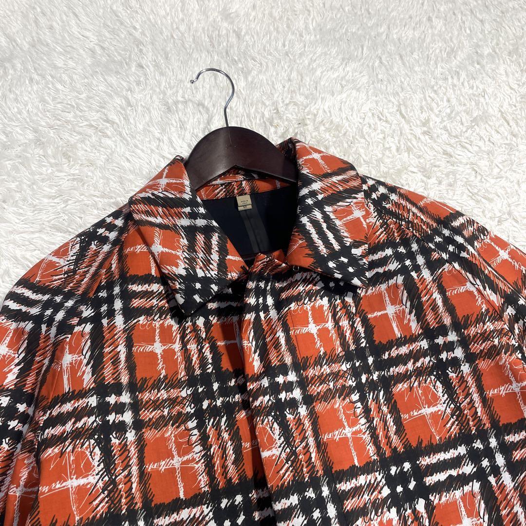 BURBERRY LONDON Scribble Check Cotton Car Coat In Bright BURBERRY LONDON Scribble Check Cotton Car Coat In Bright