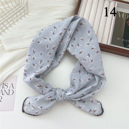 68*68cm Cotton Linen Square Neckerchief DIY Flower Printed Bandanas Hair Scarf ✨ - Picture 21 of 43