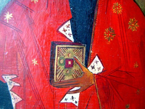 Ikone HANDGEMALT Muttergottes Madonna Maria 20x27,5 cm auf Holz gemalt RARITÄT - Bild 4 von 8