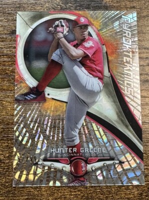 2018 Bowman High Tek PyroTEKnics Insert Hunter Greene Reds RC /99 Rookie SP