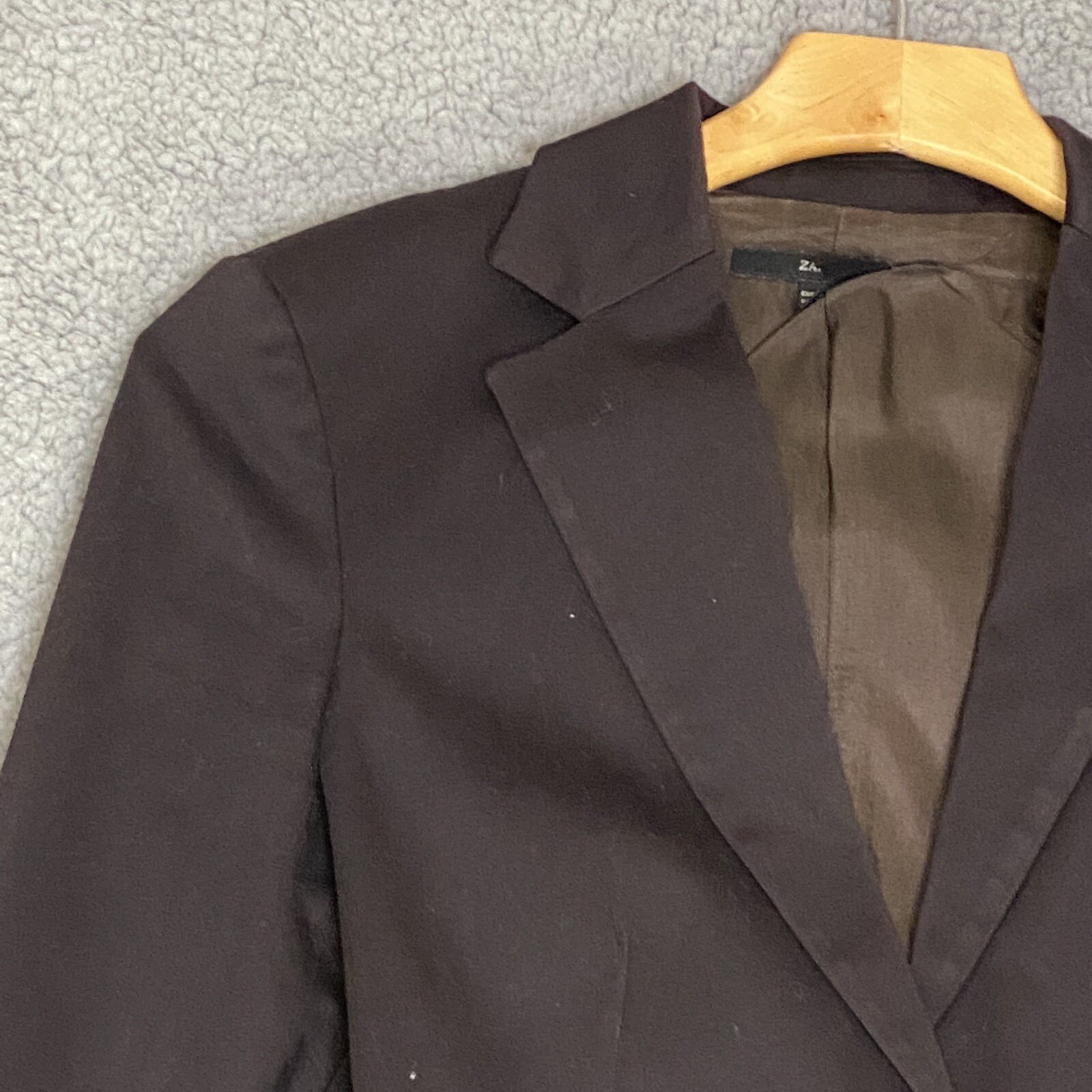 Zara Basic Womens Small Brown Blazer Shoulder Pad… - image 3