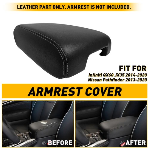 Leather Center Console Lid Armrest Cover Black For Infiniti QX60 JX35 2014-2020 - Bild 14 von 15