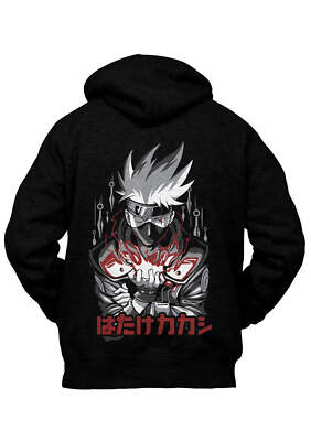 Felpa con Cappuccio Retro Maestro Kakashi Hatake Naruto Anime Uomo Donna  Bambino