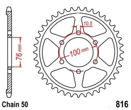 Roue a chaîne 45 dents pas 50 pour moto Suzuki GSX 750 ES 1983-1986