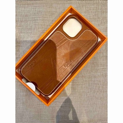 Hermes Bolduc I Phone12 iphone 12 Pro Case Calfskin Leather Brown 