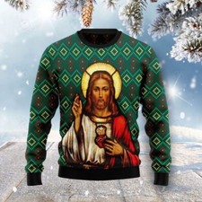 Jesus Ugly Christmas Sweater Jesus Sweater Happy Holiday Christmas Gift