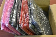 144 PCS Bandana Head Wrap Scarf 100% Cotton - Mixed Colors - new case of 144 pc