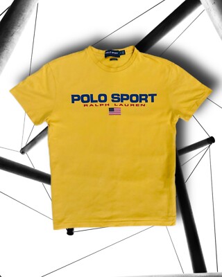 Ralph Lauren POLO SPORT Big Logo T-Shirt Yellow Men's Size S