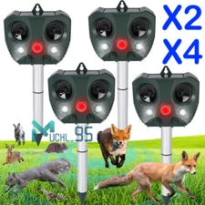Ultrasonic Animal Repeller Solar Powered, Pest Dog & Cat Repellent, Waterproof