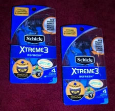 Schick Xtreme 3  REFRESH disposable razors AUTHENTIC NEW Lot of 2