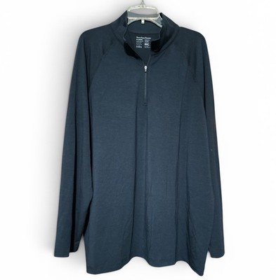 Fresh Clean Threads Mens XL Quarter Zip Performance Pullover Navy Stretch New