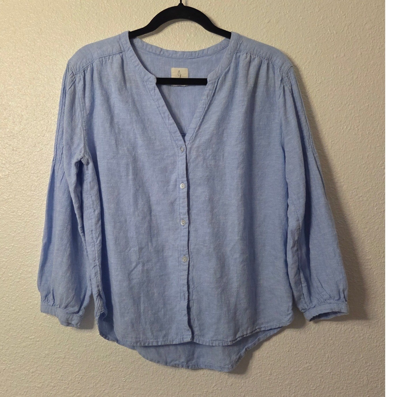 Joie Elevated Basic Linen Blend Button Front Blou… - image 1