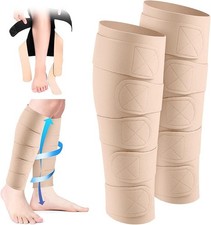 2 Pcs Lymphedema Compression Leg Wraps Adjustable Lower Leg Cover up Medical ...