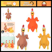 3-Pack Squeaky Rubber Chicken Dog Toys - Loud Latex for Small, Medium  Large Do