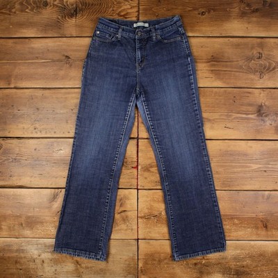 Levis Y2K Bootcut Jeans 29x32 Womens 00s Blue Dark Wash High Rise Western Denim