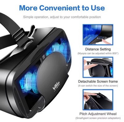 3D VR Headset Box Virtual Reality Helmet Glasses For 5-7  Screen Smart Phone