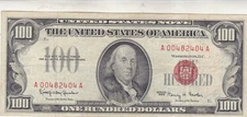 1966 $100 United States Red Seal Note