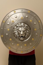 Lion Face Shield: 24" Steel Warrior Costume, LARP Cosplay
