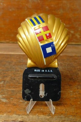 Vintage Antique License Plate Topper Shell Oil Gas Car Auto Emblem ...