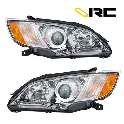For 2008 2009 Subaru Outback Projector Headlights Left + Right Chrome & Amber