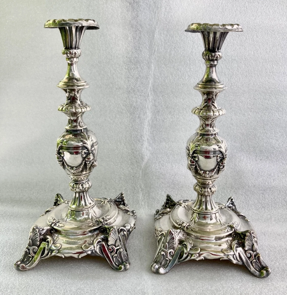1850-1899 Antique US Silver-Plated Candlesticks & Candelabras for