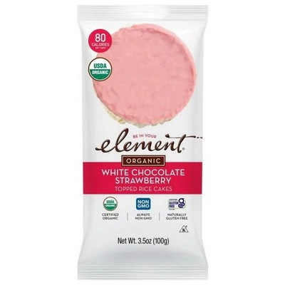 Rice Cake Strwb N Crm Org  3.5 Oz(Case Of 6) By Element Snacks