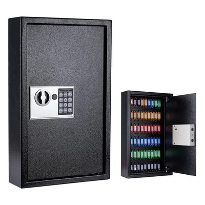 Key Wall Mount Metal Digital Locking Key Cabinet Organizer Electronic Key Saf...