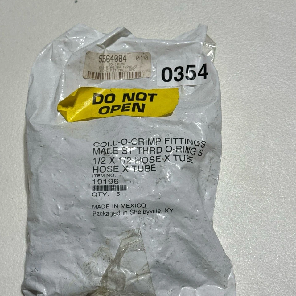 Eaton 10196 Coll-O-Crimp Hose Fitting 1/2 X 1/2 10196 Male O-Ring Swivel 4 Pack - Image 2 of 4