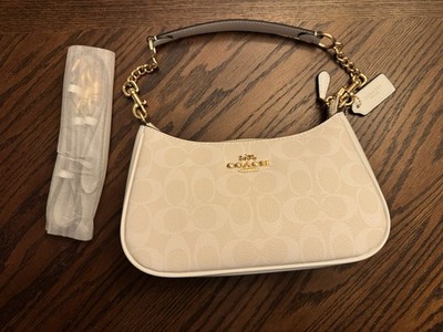 OLD COACH　2way　Handbag　shoulder　white Coach Teri 2Way Shoulder Bag CA548Signature Canvas White Smooth