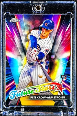 PETE CROW-ARMSTRONG RARE ROOKIE REFRACTOR TOPPS CHROME HOLO 2024 INSERT - CUBS