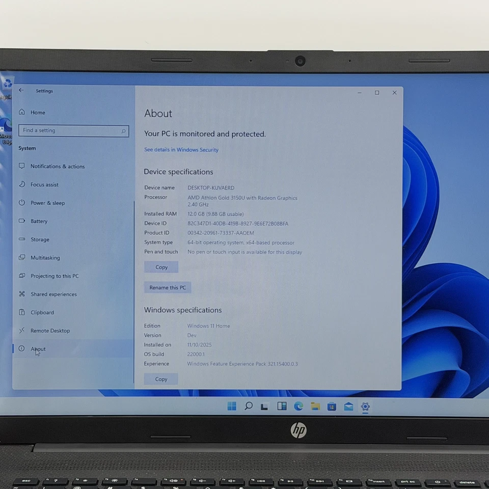 HP 17z-cp000 17.3" HD+ BV LED Laptop AMD Gold 3150U 12GB 1TB SSD - Black - Image 2 of 4