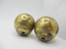 Victorian Brass Curtain Pole Rail Ends Antique Finials Old Bed Knobs Vintage