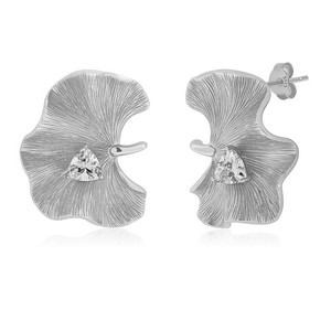 Authentic Meissa Ginkgo Leaf Textured Earrings for Women Brides Modern Gold Plated Design