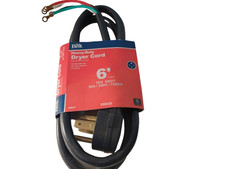 6ft 4 Prong Black Heavy Duty Dryer Appliance Power Cord 7500W 250V 30A New