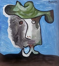 Pablo Picasso Signed Cubist Oil Painting on Canvas - Spanish Modern Art