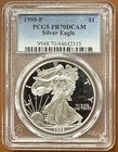 1999-P American Silver Eagle PCGS PR70DCAM PR 70 DCAM Registry Coin - TCCCX
