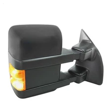 Replacement Black Textured Passenger Side Power Door Mirror w/Heated Dual Glass