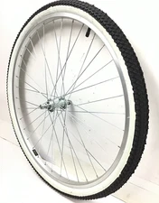 26" Bicycle Front Alloy Wheel with 2.125" Whitewall Tire Beach Cruiser Bike #D76