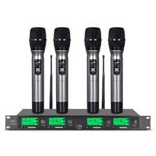 UHF Wireless Microphone System 4 Channel Microphones 4 Handheld Karaoke DJ Mic K