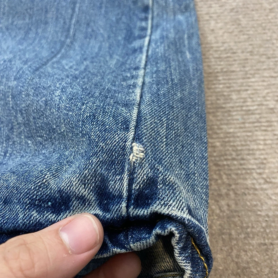 Pantalones de mezclilla vintage Ocean Pacific OP Y2K para hombre 38 se ajusta 37x30 Bootcut azul oscuro desteñido Foto 3 de 4