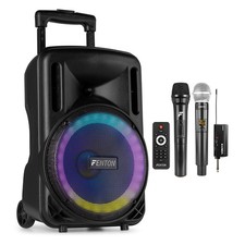 10" Portable PA Speaker System with Dual Wireless Microphones - FT10LED MK2