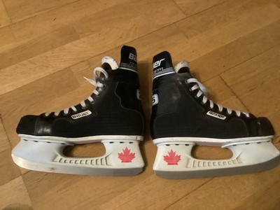 Vintage Bauer Pro Team 25 Schlittschuhe UK 5 Made In Canada guter gebrauchter Zustand
