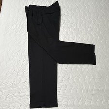 Claiborne Men's Black Pleated Dress Pants Classic Fit Straight Leg 34W Pockets