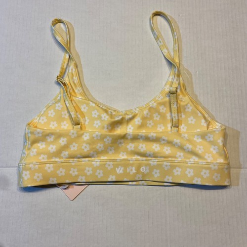 WILO the Label Summer Ditsy Daisy Sports Bra Biker Shorts Set (LEMON) Workout - Picture 3 of 8