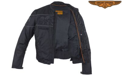Men's Motorcycle Black Textile Biker & Fashion Jacket W